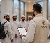 Pèlerins accomplissant le tawaf autour de la Kaaba