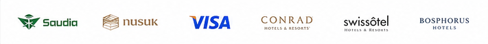 Nos partenaires : Saudia Airlines, Nusuk, Visa, Conrad Hotels, Bosphorus Hotels